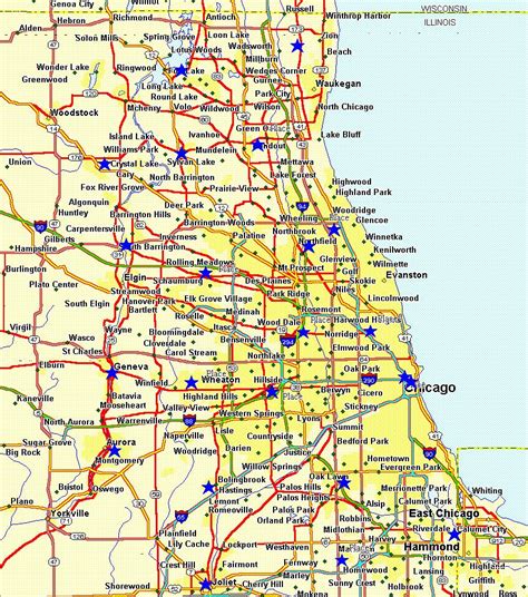 Chicago Mappa Mappa Della Città Di Chicago Stati Uniti Damerica