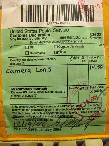 Usps Customs Declaration Cn22 David Wright Flickr
