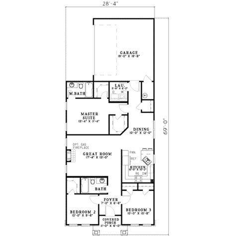 Southern Style House Plan 3 Beds 2 Baths 1259 Sqft Plan 17 439