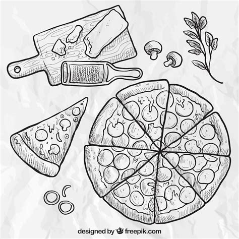 Free Vector Hand Drawn Pizza