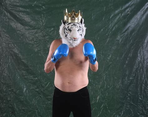 Premium Photo Wrestler In A Tiger Mask