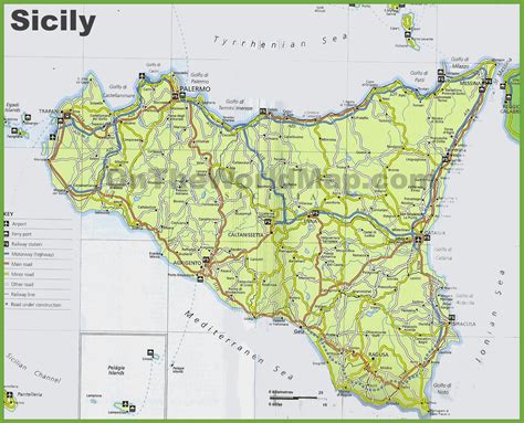 Road Map Of Sicily With Cities And Towns Printable Map Of Sicily 14080 Hot Sex Picture