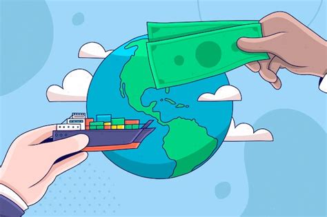 Free Vector Hand Drawn International Trade With Money