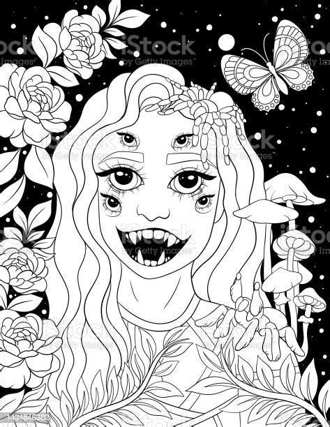 Horror Beauties Coloring Book Stock Illustration Download Image Now