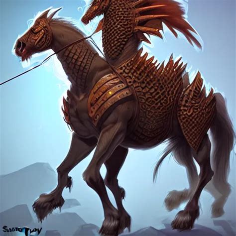Krea Full Body Portrait Of A Zentaur Horse Hybrid Dnd Character