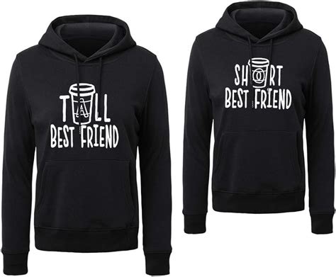 Best Friends Hoodies For 2 Grils Tall And Short Best Friend