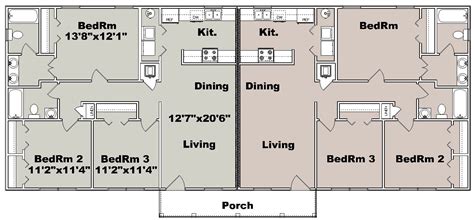 Duplex house plan with affordable building budget. 3 Bedroom Duplex - S814d-3 | PlanSource, Inc