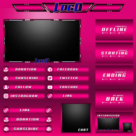 Pink Twitch Overlay Twitch Overlay Template