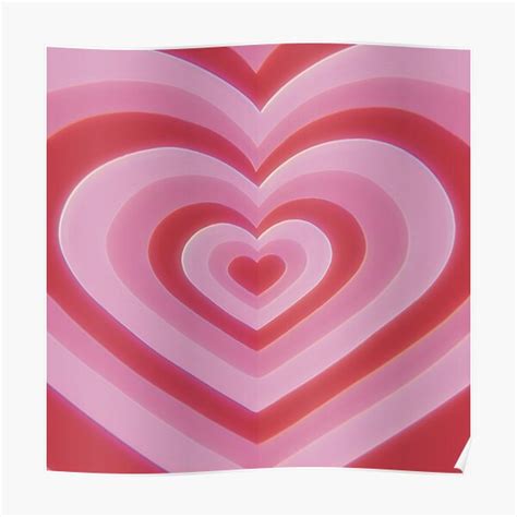 Retro Hearts Aesthetic Poster For Sale By Crystal City Redbubble