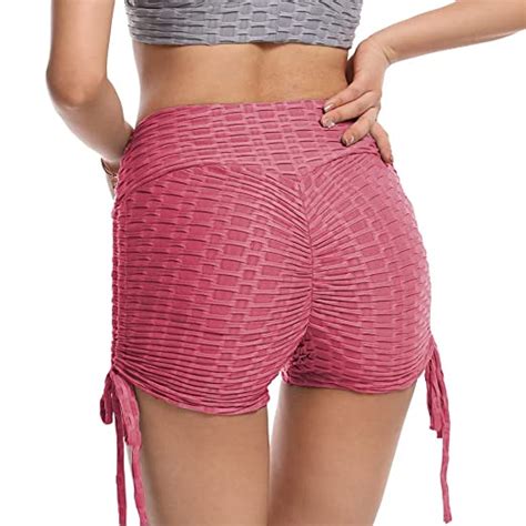 buy foxwish women s high waist yoga shorts scrunch ruched butt lifting stretchy running shorts