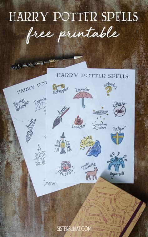 Harry Potter Printable Spells Sisters What