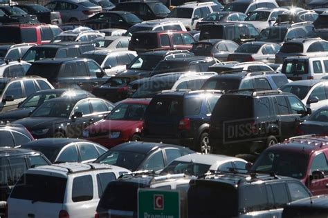 Cars In Busy Parking Lot Stock Photo Dissolve
