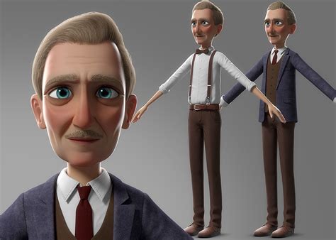 Cartoon Old Man No Rig By 3dcartoon You Can Buy This 3d