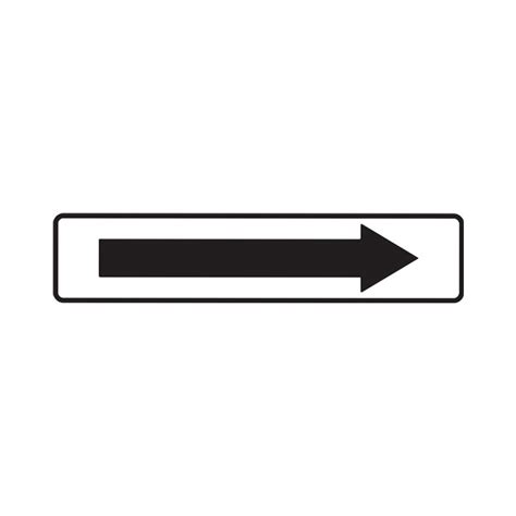 Directional Sign Arrow Right White Self Adhesive Vinyl H180mm X W400mm