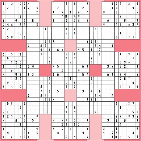 Printable Samurai Sudoku Grid Printable Jd