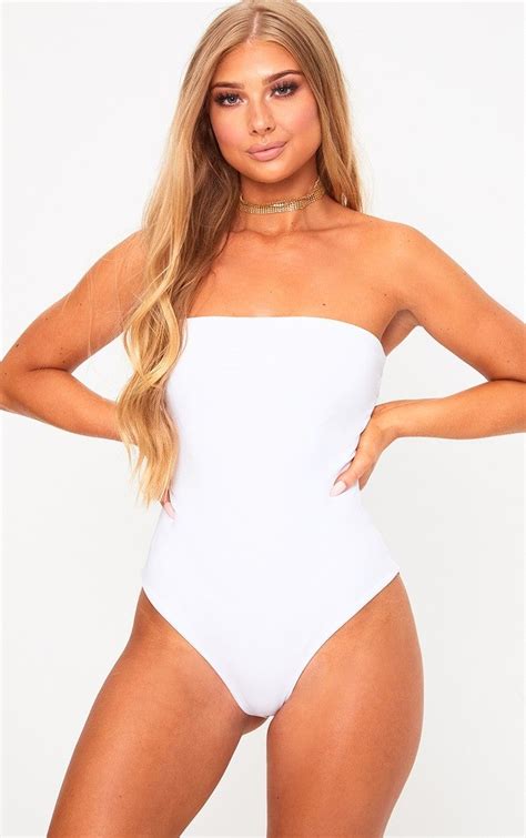 White Bandeau Swimsuit White Bandeau Bandeau Swimsuit Swimsuits