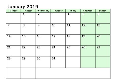 January 2019 Calendar Pdf Worksheet Calendar Pdf 2019 Calendar