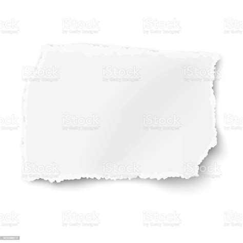 Vector Rectangular Square Ragged Paper Scrap With Soft Shadow Placed On