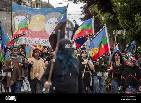 osorno chile 14 november 2019 members of mapuche williche indigenous communities march to