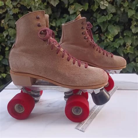 Riedell Red Wing Suede Roller Skates Mens Size 7 B Tanbeige 7500