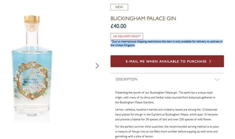 Royal Gin How To Buy Queens Buckingham Palace Gin Online Royal