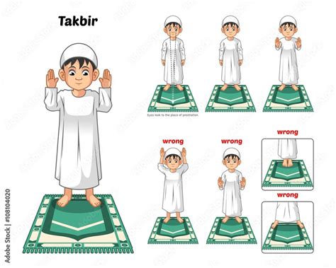 Complete Set Of Muslim Prayer Position Guide Step Vector Image Hot Sex Picture