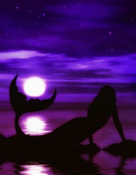 Purple Moon Mermaids Mermaid Poster Mermaids And Mermen Mermaid Art