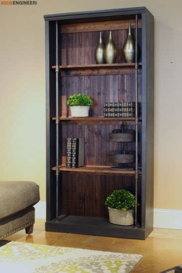 Last year i spotted an ultra cool bookcase in an ultra expensive store and knew i little tree solid wood 5 shelf industrial style bookcase and book shelves, metal and. Industrial Bookcase - Free DIY Plans - Rogue Engineer