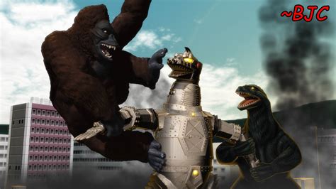 Mmd Godzilla And Kong Vs Mechagodzilla Showa By Bigjohnnycool On