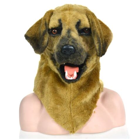 Yellow Dog Head Mascot Costume Can Move Mouth Head Suit Halloween