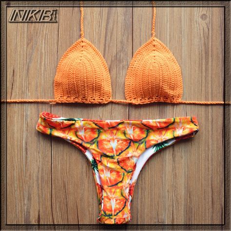 Inikib Hot Sexy Bikini Set Swimwear Women Summer Handmade Beach Bathing