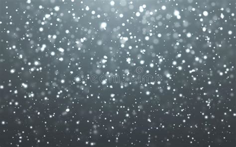 Christmas Snow Falling Snowflakes On Dark Background Snowfall Stock