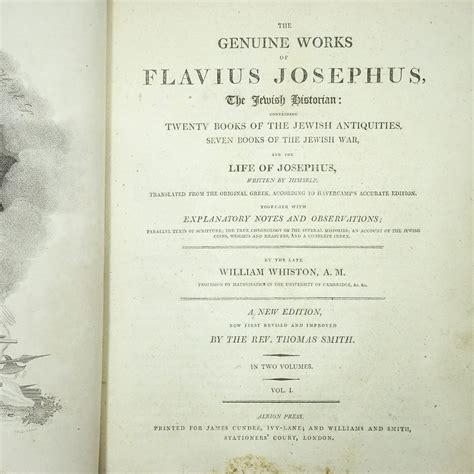 The Genuine Works Of Flavius Josephus Vols I And Ii The Genuine Works Of