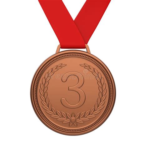 Third Place Bronze Medal Isolated Stock Illustration Illustration Of