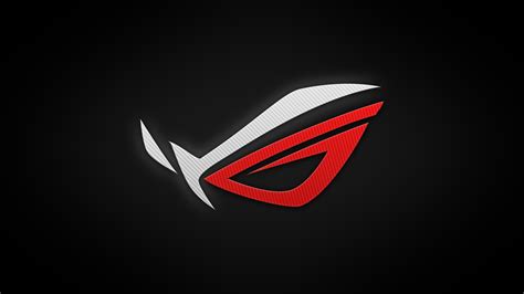 Asus Rog Logo Republic Of Gamers Black Background Illuminated In