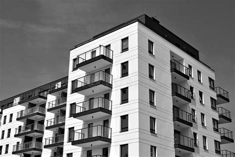Modern Luxury Apartment Building Black And White Stock Image Image