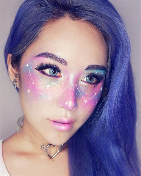Galaxy Face Makeup Creates The Swirling Cosmos Across The Skin