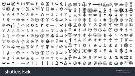 Large Set Alchemical Symbols Isolated On Stock Vector Royalty Free