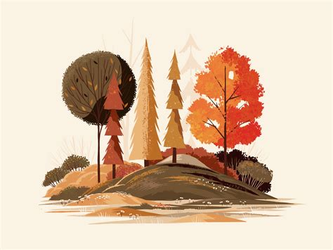 Adobe Fresco Fall Foliage Autumn Illustration Art Illustration