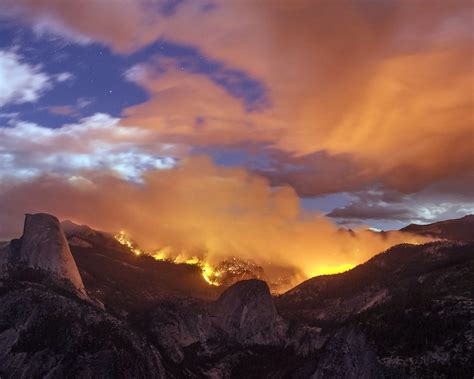 Uhd ultra hd wallpaper for desktop, pc, laptop, iphone, android phone, smartphone, imac, macbook, tablet, mobile device. Yosemite Fire Mountain Night Forest Night Fire Smoke Wind ...