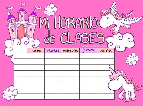 Diseños De Horarios De Clases Para Imprimir Variaciones Clase