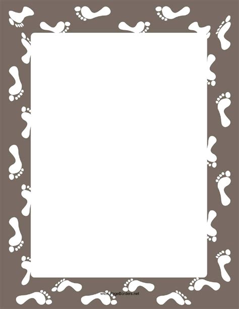White Footsteps Page Border Template Download Printable Pdf