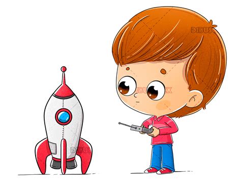 Boy With A Toy Rocket Illustrations From Dibustock Childrens Stories