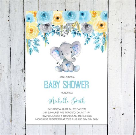 Elephant baby shower theme printables are not only adorable but they are a super easy, and affordable, solution to any baby shower party planner! Baby Shower Invitation Boy, Elephant Baby Shower ...