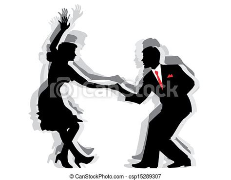 Swing Dance Couple Silhouette Illustration Of A Couple Swing Dancing