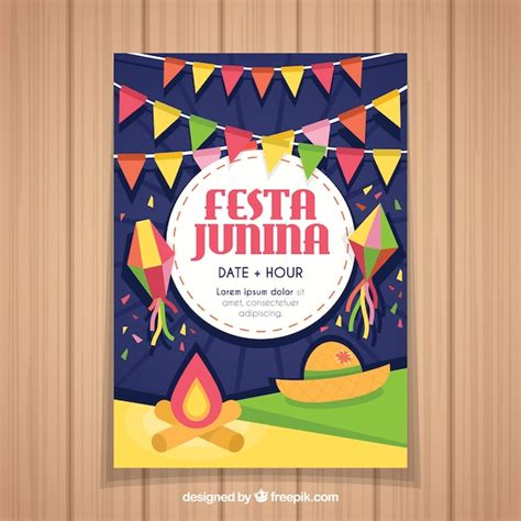 Cartaz Da Junina De Festa Elementos Tradicionais Vetor Gr Tis