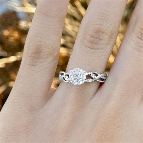 Diamond Marquise Vine Leaf Engagement Ring Setting 14k White Gold 0