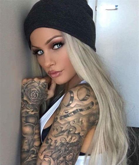 Pin By Vika Malirowsky On Inked Girls Blonde Tattoo Tattooed Girls