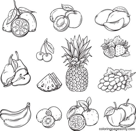 Free Printable Tropical Fruit Coloring Page Free Printable Coloring Pages