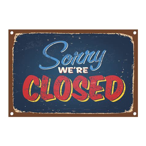 Sorry Were Closed Metal Sign Vintage Style Business Etsy